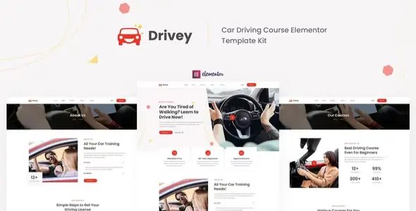 Drivey – Car Driving Course Elementor Template Kit